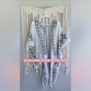 Embroidered summer sheer cover up